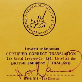 Traduzione Documenti Thailandia Pattaya